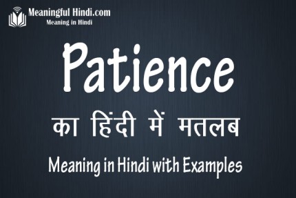 kindly have patience for my reply meaning in hindi