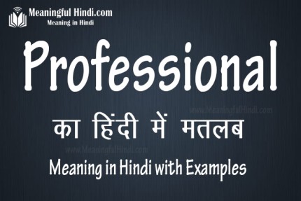 Professional Meaning in Hindi प्रोफेशनल का मतलब हिंदी में