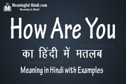 How Are You Meaning In Hindi – हाउ आर यू का मतलब